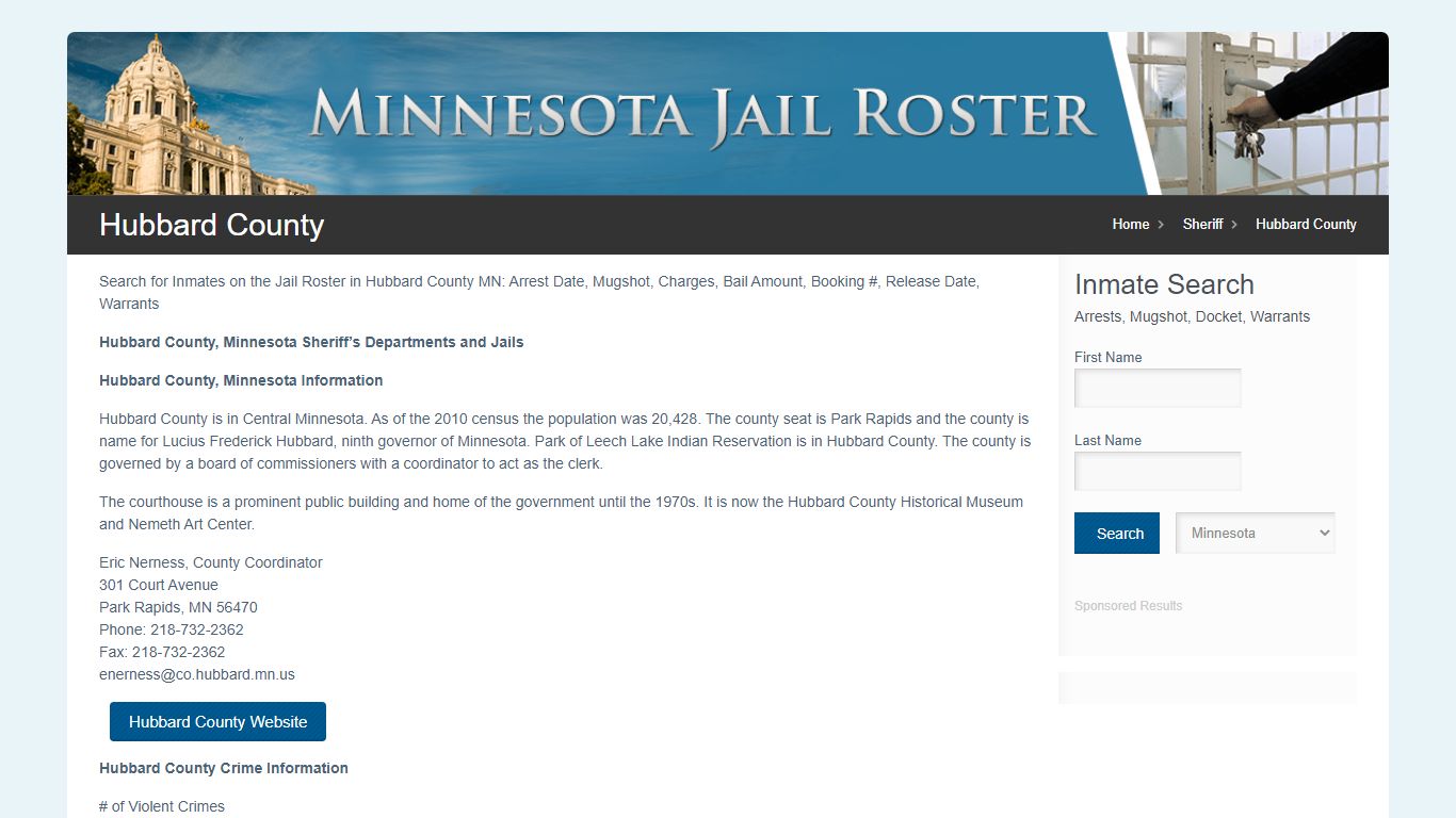 Hubbard County | Jail Roster Search